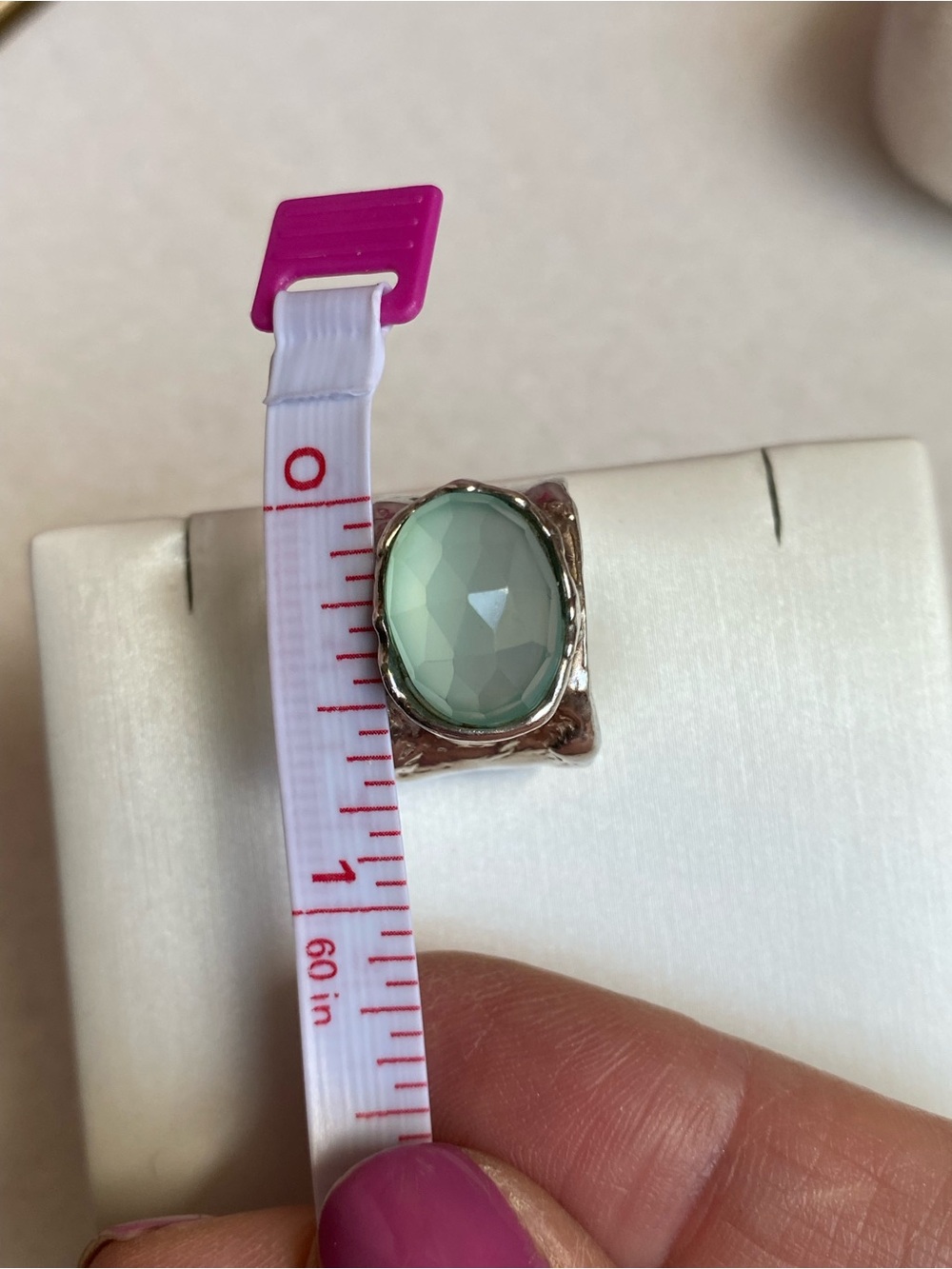 Artisan Silver Ring with Blue Chalcedony Faceted Stone - Picture 11 of 13